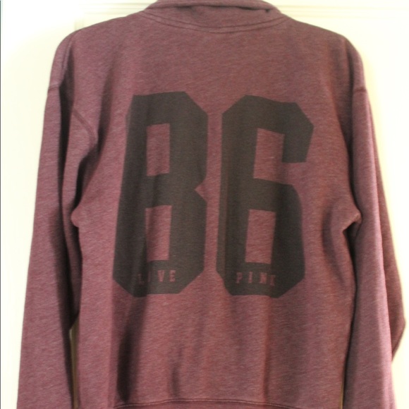 PINK: Maroon Half Zip Up - Picture 2 of 2